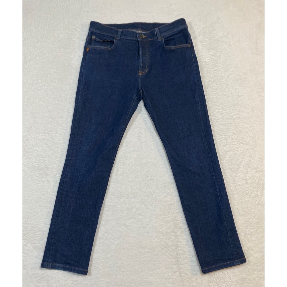 Robe di Kappa Mens Dark Wash Denim Jeans Size 34 Button Fly Slim Straight Leg